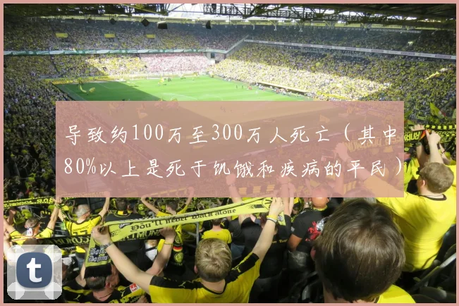 导致约100万至300万人死亡（其中80%以上是死于饥饿和疾病的平民）
